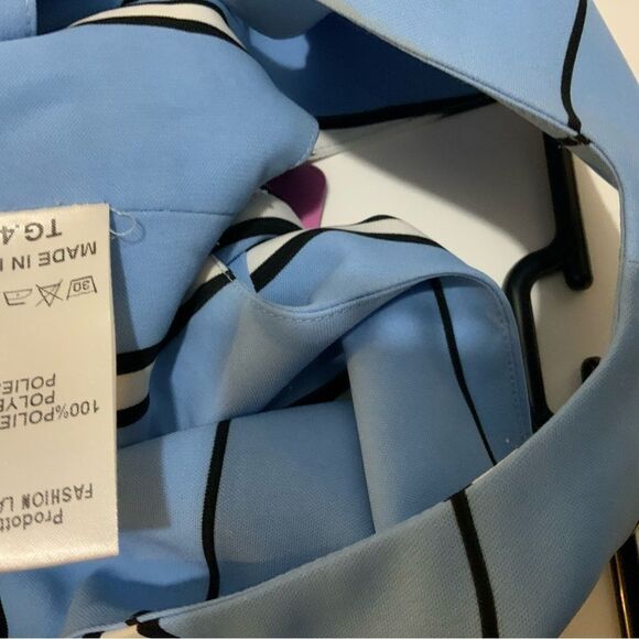 laltramoda dress blue stripe size 42 ruffle Italy - Picture 12 of 12